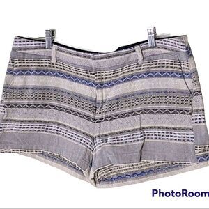Merona Low Rise Blue & Grey Woven Cotton Shorts size 14